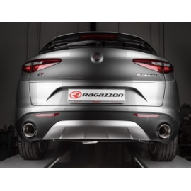 Sortie d'échappement ronde oblique en inox Alfa Romeo Stelvio 2.2 Turbo Diesel Q4 (132kW) 2017 - 2018