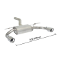 Silencieux d'échappement arrière en inox BMW Serie 3 F30 (Sedan) 316D (85kW) 2015 - 2018