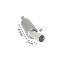 Silencioso universal en acero inox con salida redonda 90 mm Sport Line - tubo de entrada