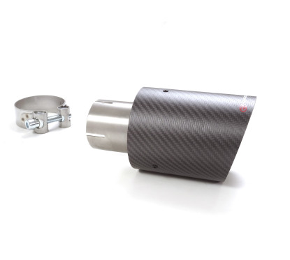 Sortie D’échappement Ronde 100 Mm Carbon Shot Diamètre Intérieur 60,5 Mm