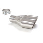 Cola de escape redonda sport line 2x80 mm en acero inox con tubo de entrada 50,5 mm