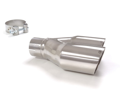 Embout d’échappement droite rond 2x80 mm diamètre intérieur 50,5 mm