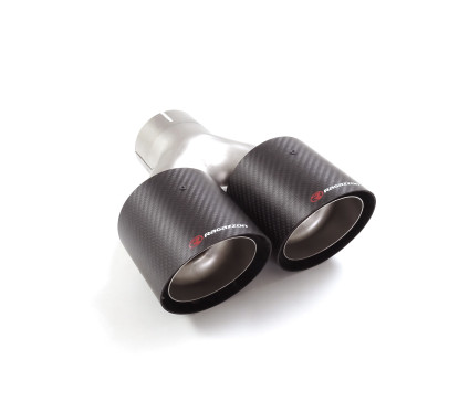 Sortie d’échappement ronde carbon shot 2x100 mm diamètre intérieur 70,5 mm