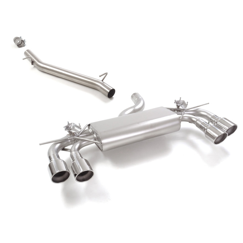 Tube intermédiaire en inox + Silencieux arrière Volkswagen Golf Mk8 R 2.0TSI 4motion (235kW) 12/2020 - Aujourd'hui Tube intermédiaire en inox + Silencieux arrière Volkswagen Golf Mk8 R 2.0TSI 4motion (235kW) 12/2020 - Aujourd'hui