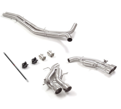 Tube intermédiaire + Silencieux arrière avec valve Audi RS7 (Typ F2 - C8) Sportback 4.0TFSI Quattro (441kW) 2020 - Aujourd'hui