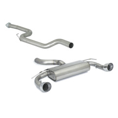 Tramo intermedio en acero inox + Silencioso trasero doble en acero inox Ford  Focus Mk2 RS 2.5 Turbo (224kW) ø76mm 2009 - 2011