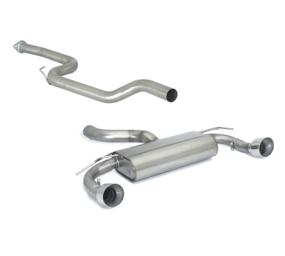 Tramo intermedio en acero inox + Silencioso trasero doble en acero inox Ford  Focus Mk2 RS 2.5 Turbo (224kW) ø76mm 2009 - 2011
