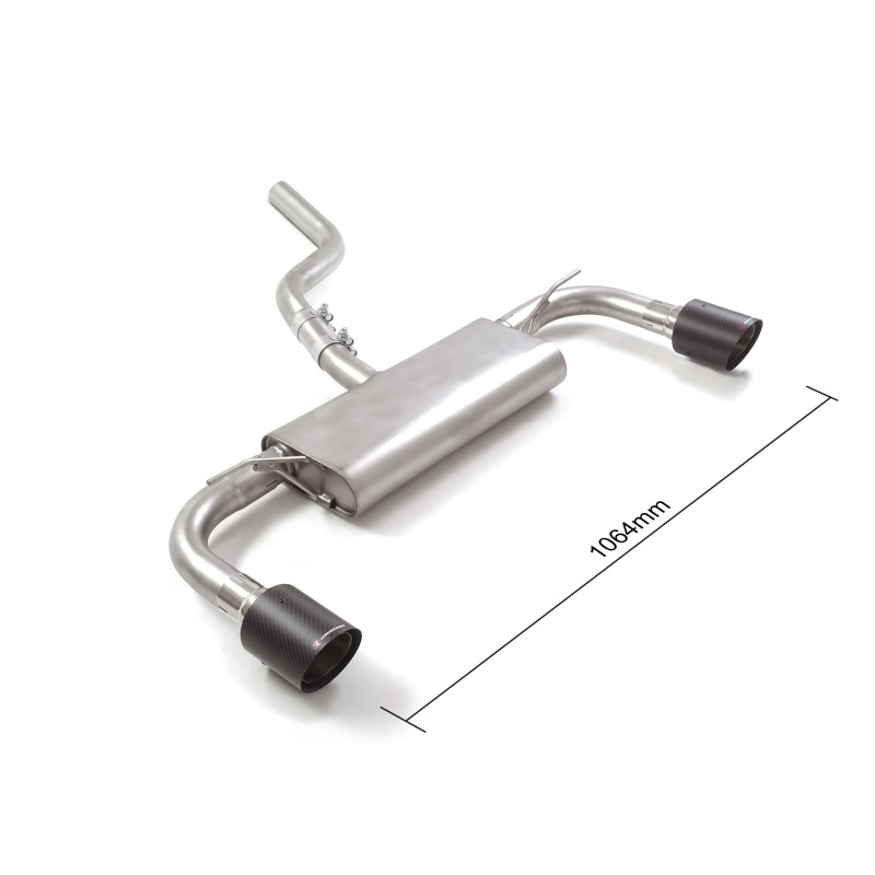 Silencieux arrière duplex en inox Carbon Shot Ford Focus Mk4 1.5 Ecoboost (110kW / 134kW - Multilink) 2018 - 2022