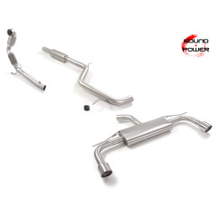 Catalizador deportivo 200cpsi  + Tramo intermedio + Silencioso trasero doble Volkswagen Golf Mk8 2.0GTi (180kW) 76mm 2020 - 2024