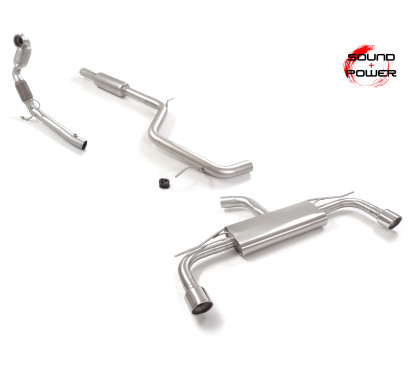 Catalizador deportivo 200cpsi  + Tramo intermedio + Silencioso trasero doble Volkswagen Golf Mk8 2.0GTi (180kW) 76mm 2020 - 2024