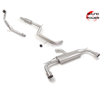 Tramo supresor catalizador + Tramo intermedio + Silencioso trasero Volkswagen Golf Mk8 2.0GTi (180kW) 76mm 2020 - 2024