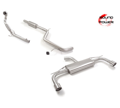 Tube suppression + Silencieux intermédiaire + Silencieux Volkswagen Golf Mk8.5 2.0GTI (195kW) 70mm 04/2024 - Aujourd'hui
