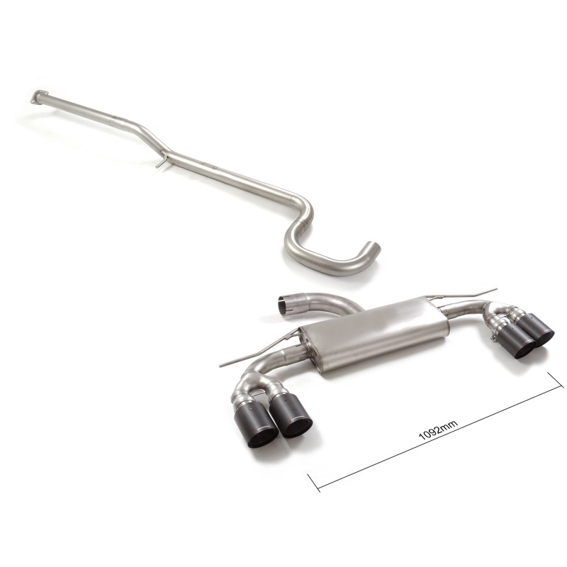 Tube intermédiaire sans silencieux  + Silencieux arrière inox AUDI A3 (Typ 8Y - GY) Sportback 45TFSIe (110 - 180kW) 2020 - 2024