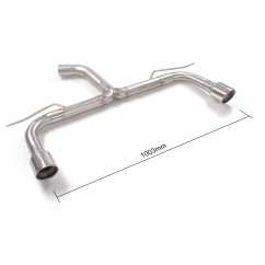 Tubo posteriore Gr. N inox sdoppiato con terminali rotondi 2 / 102 mm Sport Line Volkswagen Golf VII 2.0TDI (110KW) 2012 - Oggi