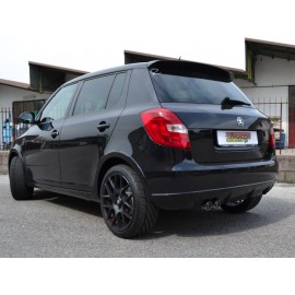 Silencieux d'échappement arrière en inox 2 sorties 70mm SKODA Fabia 1.2TSI (63/77KW) 2010 - 2014