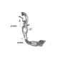 Catalyseur Groupe N + tube suppression FAP en inox FORD C-MAX PHASE (2) 1.6TDCI (85KW) 10/2010 - 2015