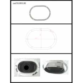 Protection en inox sortie ovale 128x80 mm ovale fermée Ragazzon