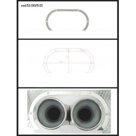 Protection en inox sortie ovale 128x80 mm ovale fermée Ragazzon