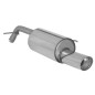 Échappement arrière en inox 1 sortie ronde 102mm Peugeot 207 1.6 16V THP (110KW) 05/2006 - 2012