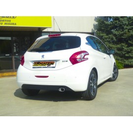 Silencieux d'échappement arrière en inox sortie ovale Peugeot 208 1.6VTI (88KW) 2012 - AUJOURD'HUI