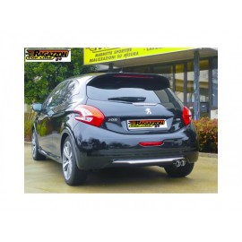 Échappement arrière en inox 2 sorties rondes 70mm Peugeot 208 XY 1.6 16V THP (115KW) 2012 - AUJOURD'HUI