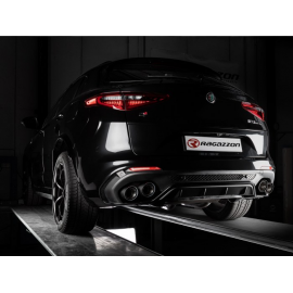Silencieux arrière duplex Avec valves à dépression Alfa Romeo Stelvio Quadrifoglio 2.9 Bi-Turbo (375kW) 2017 - Aujourd'hui