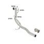 Tube suppression catalyseur + tube remplacement filtre à particules Volkswagen Caddy 1.9TDI (77KW) 2005 - 2010