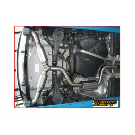 Silencieux central en inox + ligne majoré en 76mm VOLKSWAGEN GOLF VI 2.0 GTI TSI (155KW) MAJORÉ Ø76MM 2009 - 2012