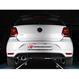 Tube intermédiaire groupe n  + Silencieux arrière en inox Volkswagen Polo 6C 1.8TSI (141KW) 2014 - Aujourd'hui